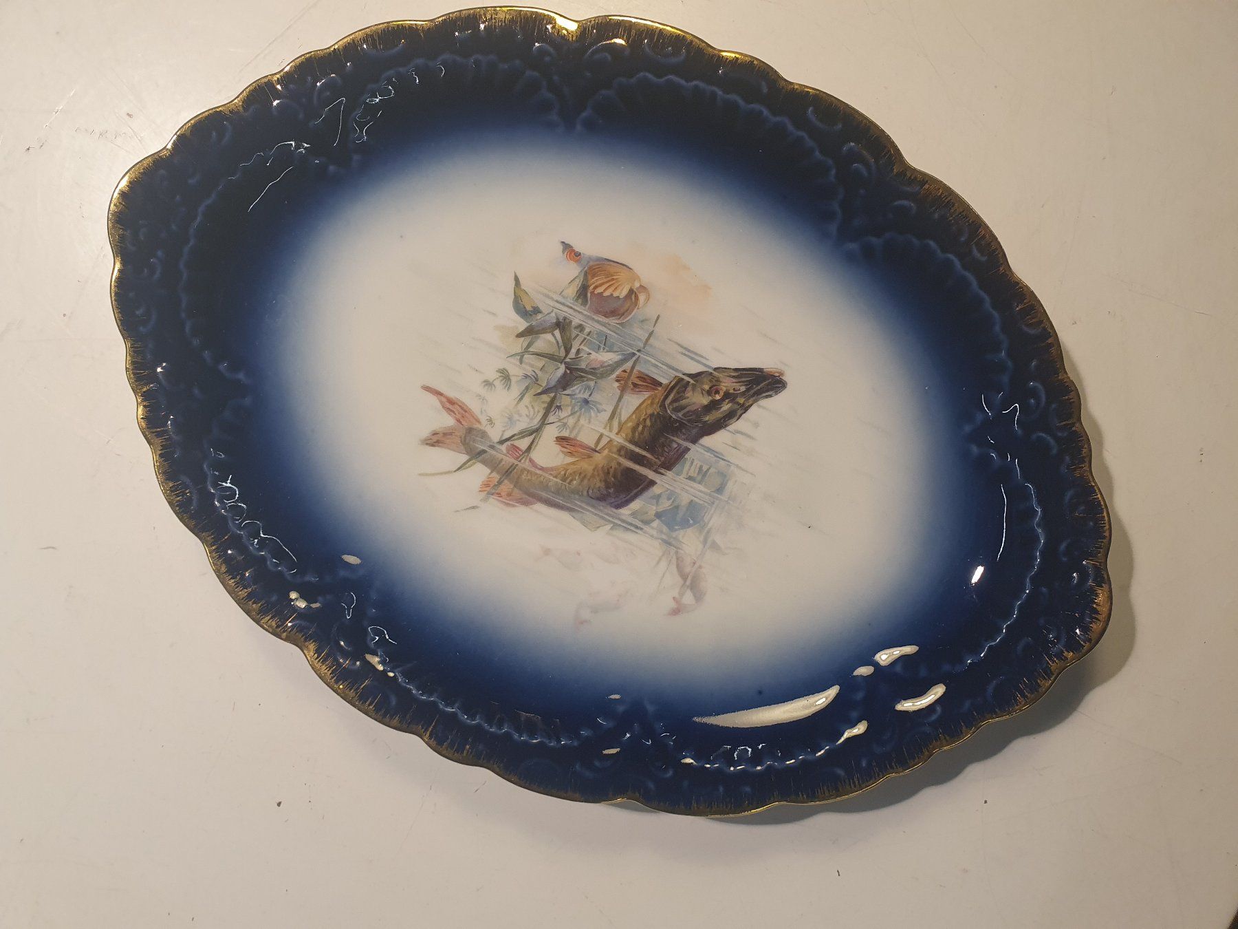Anrichtplatte Hechtmotiv 22 x 32