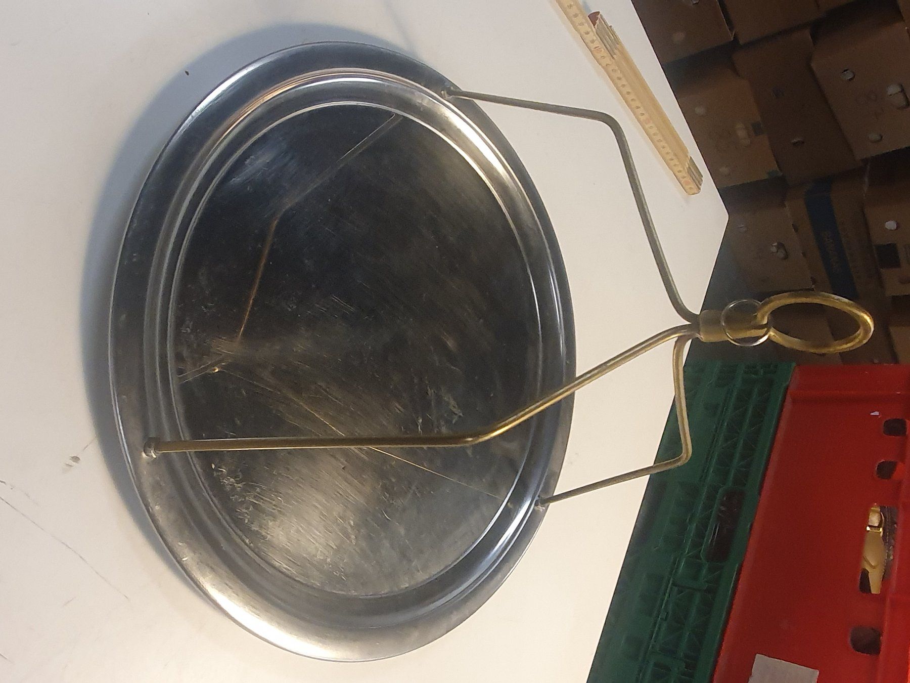 Chromstahltablett mit Aufhängung 37 cm